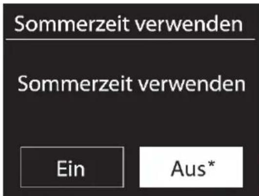 Sommerzeit verwenden Sommerzeit verwenden Ein Aus*