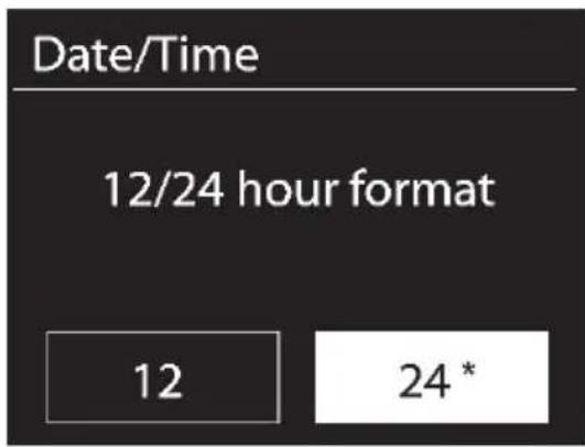 Date/Time 12/24 hour format 12 24 *