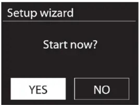 Setup wizard Start now? YES NO