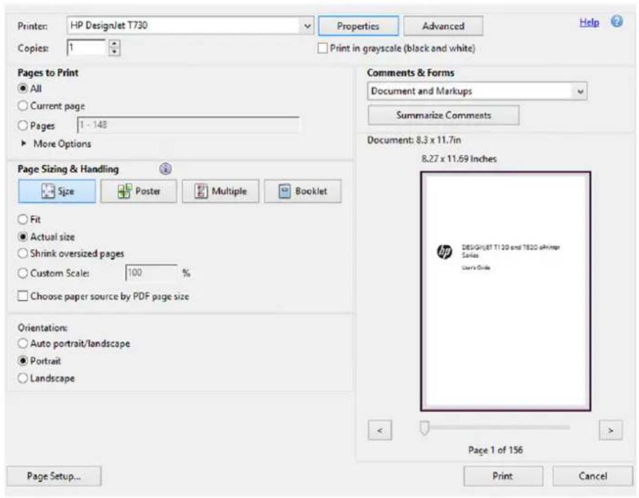 HP DesignJet T830 - Udskriv fra Adobe Acrobat - 7