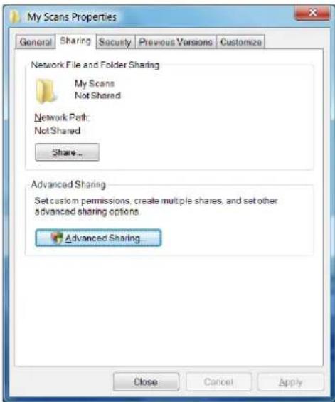 HP DesignJet T830 - Eksempel: Opret en scan-til-netværk-mappe under Windows - 1