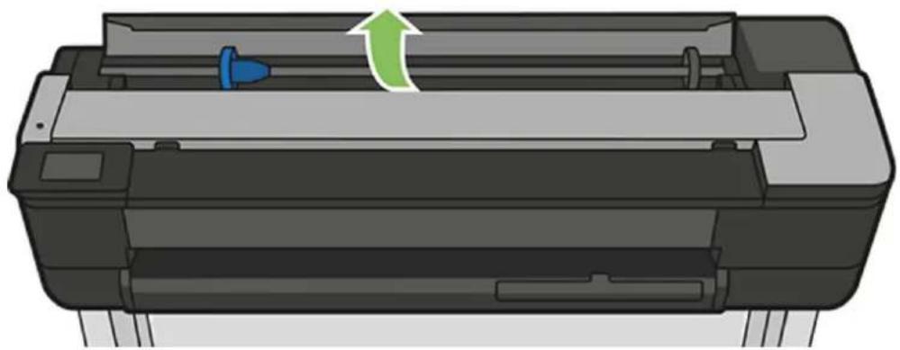 HP DesignJet T830 - Lægge en rulle på spindlen - 1