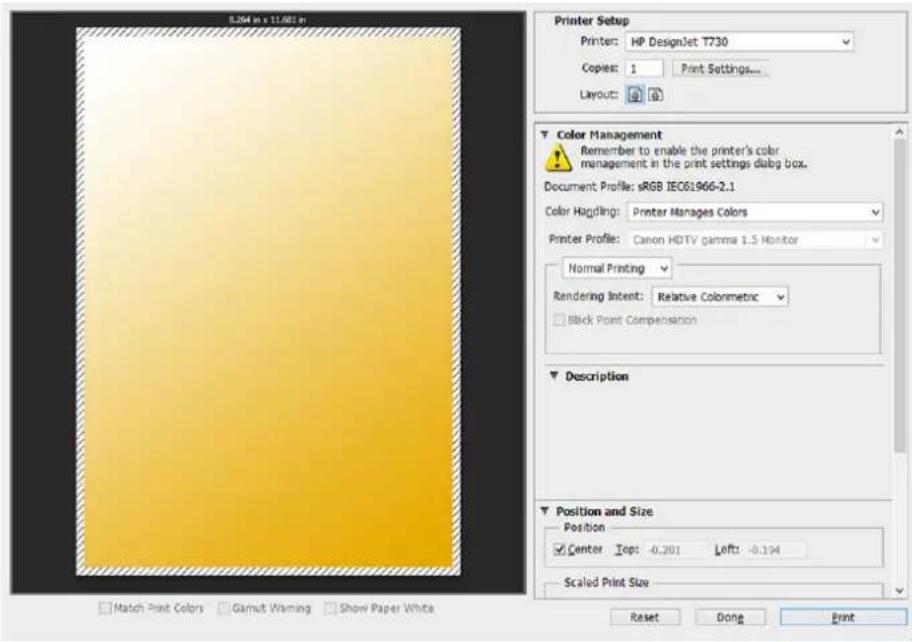 HP DesignJet T830 - Udskriv fra Adobe Photoshop - 1