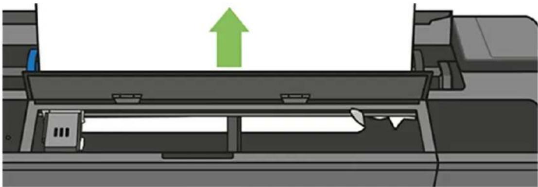 HP DesignJet T830 - Klip papiret over, hvis det er nødvendigt - 9