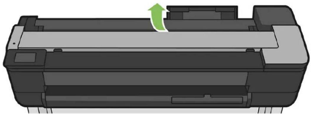 HP DesignJet T830 - Åbn rulledækslet. - 1