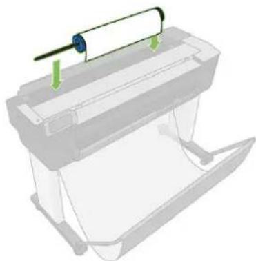 HP DesignJet T830 - Læg en rulle i printeren - 2