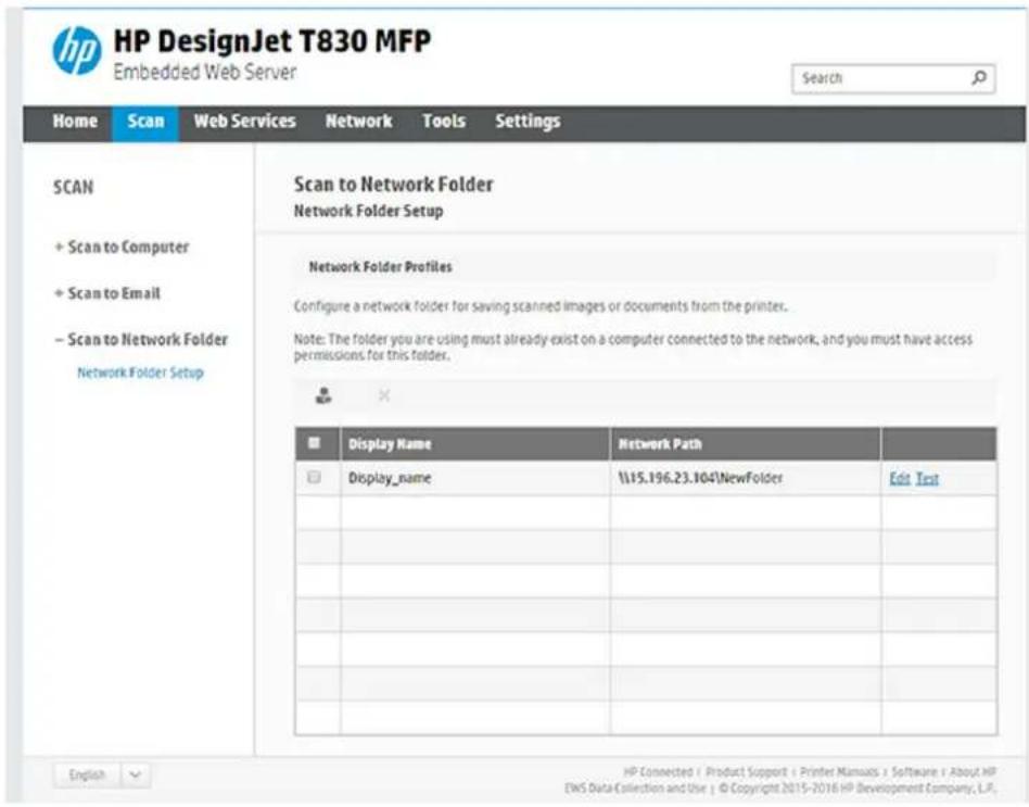HP DesignJet T830 - Opsætningsprocessen for scanning til netværk - 2