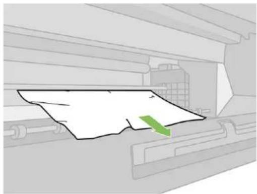 HP DesignJet T830 - Klip papiret over, hvis det er nødvendigt - 4
