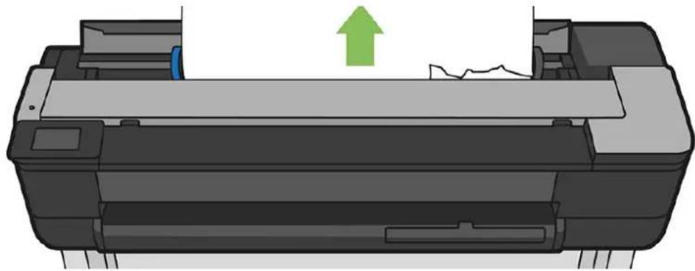 HP DesignJet T830 - Klip papiret over, hvis det er nødvendigt - 3