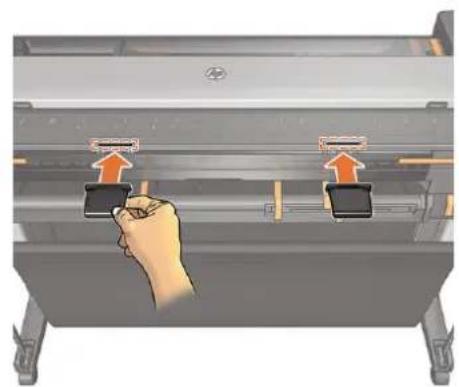 HP DesignJet T830 - Originaldokumentet sættes i igen under scanning - 1