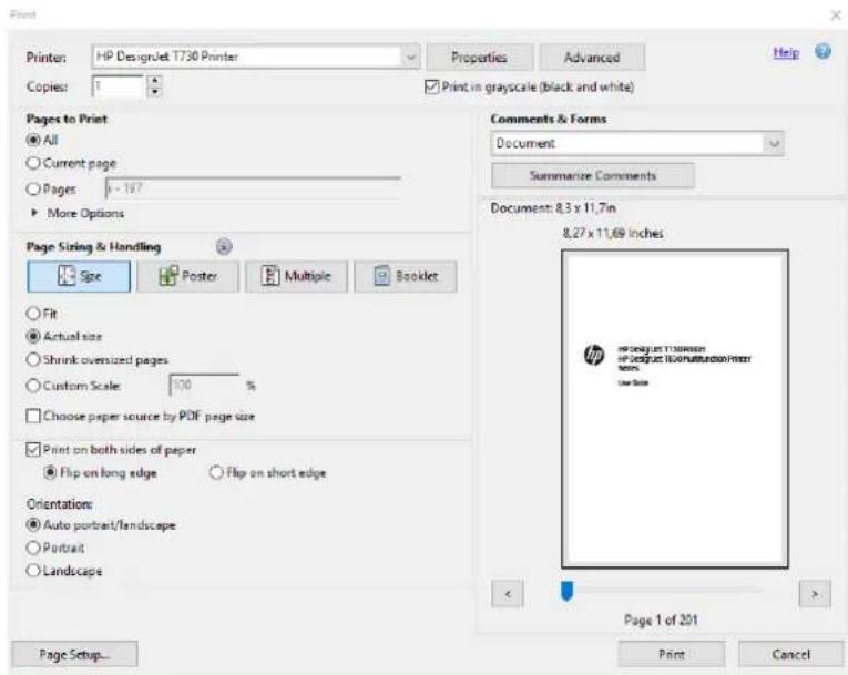 HP DesignJet T830 - Udskriv fra Adobe Acrobat - 2