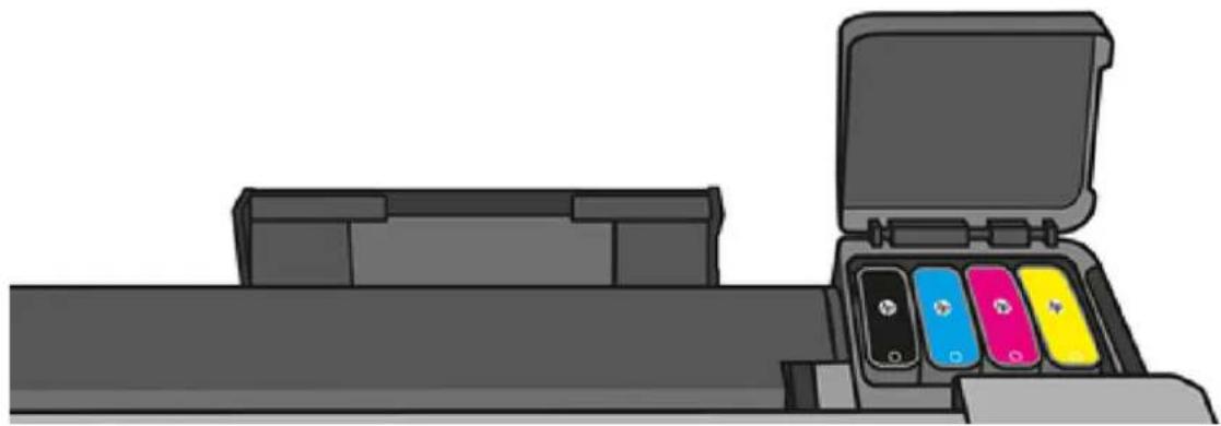 HP DesignJet T830 - Udskift en blækpatron - 3