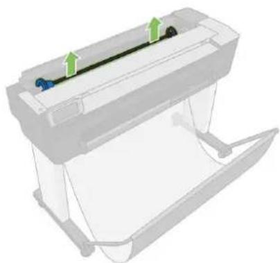 HP DesignJet T830 - Lægge en rulle på spindlen - 2