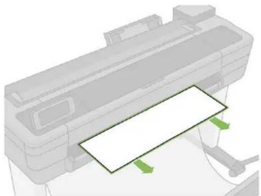 HP DesignJet T830 - Der er en strimmel på udskriftsbakken, som genererer papirstop - 1