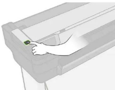 HP DesignJet T830 - Tænd og sluk printeren - 1