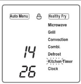 Auto Menu Healthy Fry Microwave Grill Convection Combi. Defrost Kitchen Timer Clock 14 26