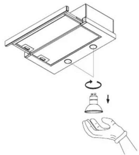 Diagram illustrating a hand holding a device with a circular component being turned, showing rotational motion and labeled components.