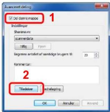 KYOCERA ECOSYS M3645dn - Konfigurér indstillinger for tilladelser. - 1