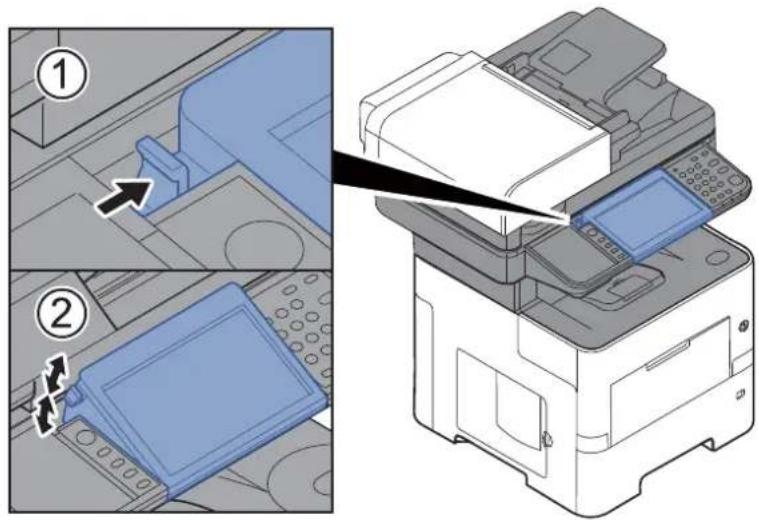 KYOCERA ECOSYS M3655idn - Justering af betjeningspanelets vinkel - 1