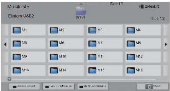 Musikliste Ekstem USB2 Drev1 Side 1/1 Side skift Side 1/2 M1 M2 M3 M4 M5 M6 M7 M8 M9 M10 M11 M12 M13 M14 M15 M16 Ende sited CA II radmappe CA III net mappe About