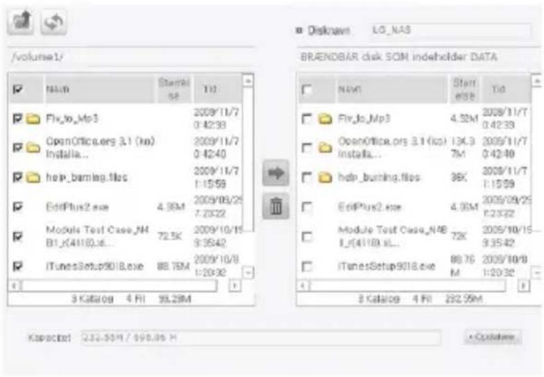 LG N2B1DD2 - Anvendelse af LG Network Storage webmenu (Regelmæssige brugere) - 1