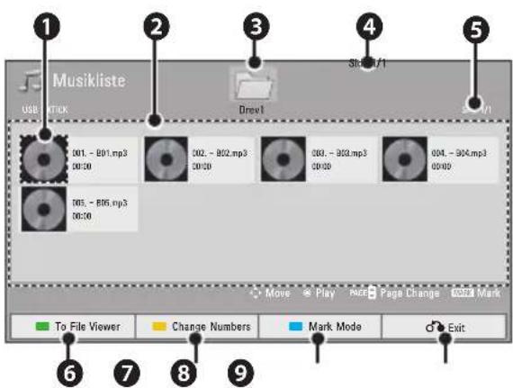 Musikliste USB TRACK Drew1 001, - 801.mp3 00:00 002, - 802.mp3 00:00 003, - 803.mp3 00:00 004, - 904.mp3 00:00 005, - 805.mp3 00:00 Move Play Page Page Change Import Mark To File Viewer Change Numbers Mark Mode Exit