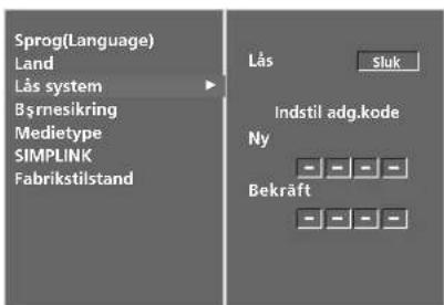 LG 37LF65 - ANGIV ADGANGSKODE OG LÅSESYSTEM - 4