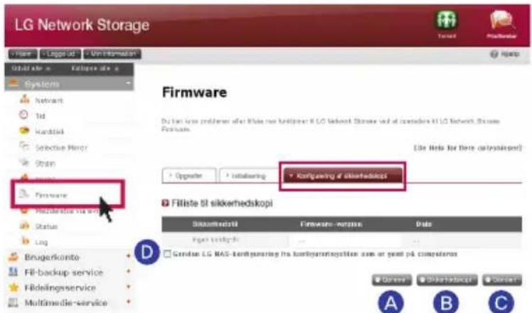 LG N1A1DD1 - Backup af indstillingsværdi - 1
