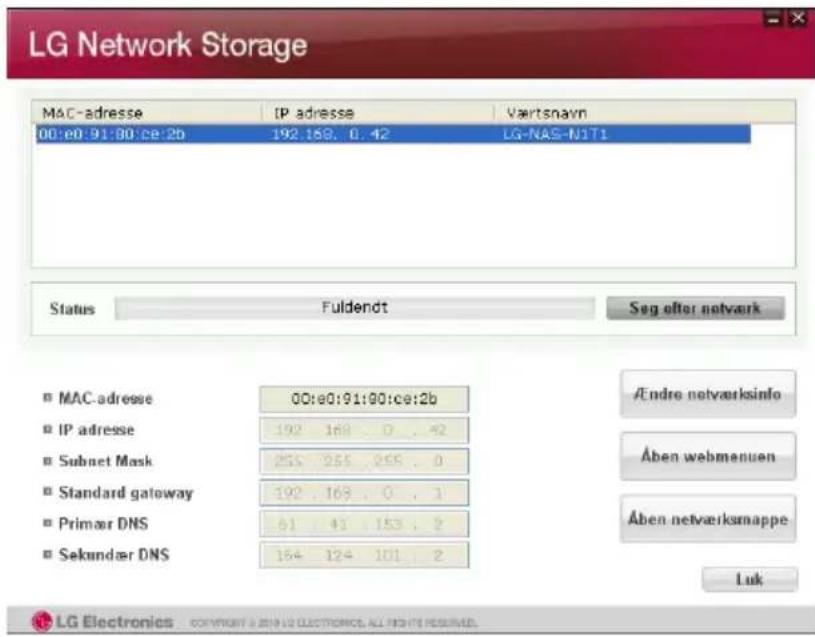 LG N1A1DD1 - 6-1. Brug af Network Storage Brug af NAS Detector - 1