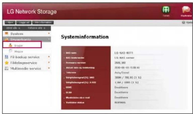 LG N1A1DD1 - 6-2. Brug af Network Storage Brug af webmenu - 5