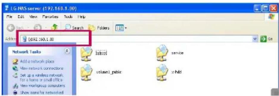 LG N1A1DD1 - Brug af en funktion i Windows fildeling - 1