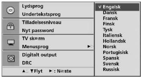 LG 264000 - Valg af diskens skæmmenusprog - 3