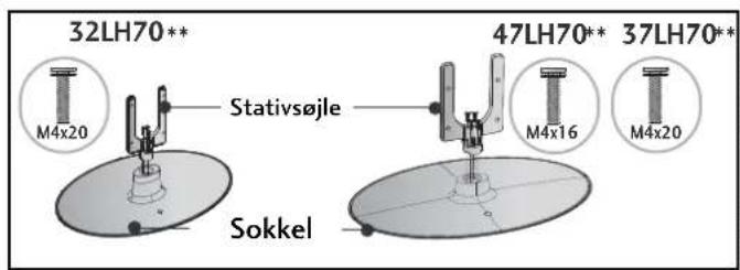 32LH70** M4x20 Stativsøjle Sokkel 47LH70** M4x16 37LH70** M4x20
