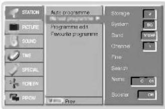LG 42PX3RV - Manuel kanalindstilling - 1