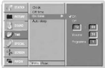 LG 42PX3RV - Indstilling af Tænd/Sluk-timer - 1
