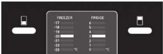 FREEZER -17 -18 -19 -20 -21 -22 -23 -17 -18 -19 -20 -21 -22 -23 6 5 4 3 2 1 0 FRIDGE °C °C