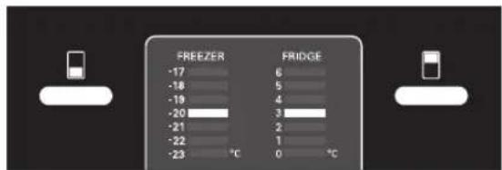 FREEZER -17 -18 -19 -20 -21 -22 -23 6 5 4 3 2 1 0 °C FRIDGE