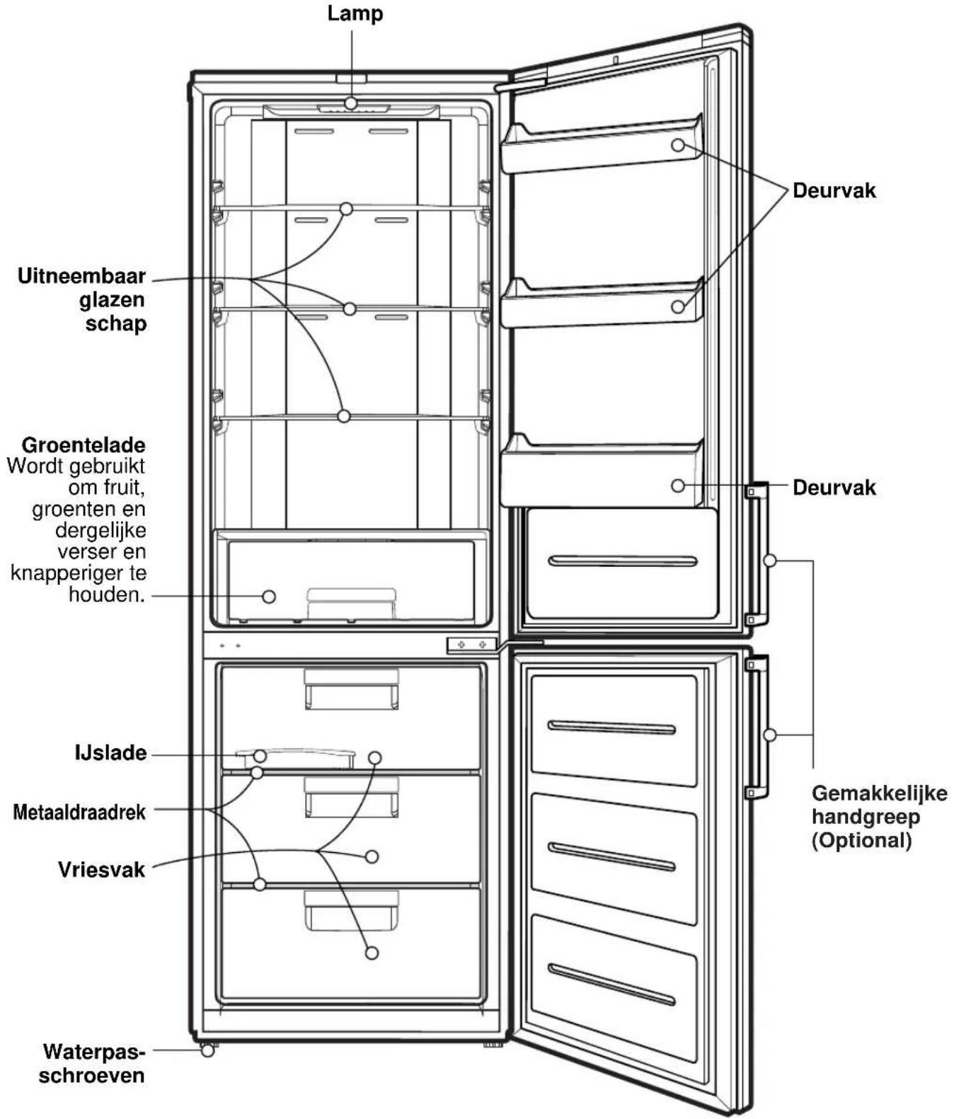 Technical diagram of a mechanical assembly with labeled parts and cross-sectional views
