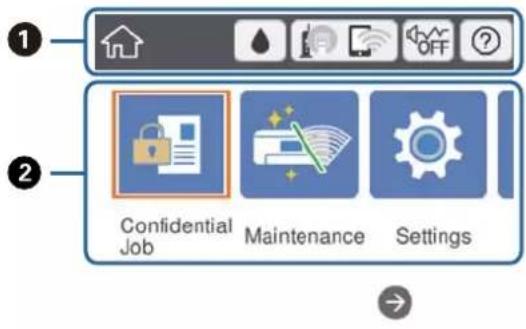 EPSON WorkForce Pro WF-C8190 - Grundlæggende skærmkonfiguration - 1