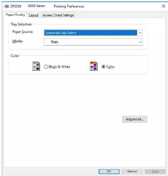 EPSON WorkForce Pro WF-C8190 - Udskrivning fra PostScript-printerdriveren på Windows - 1