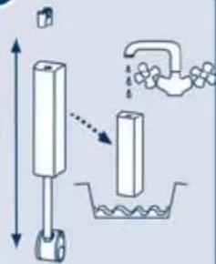 Diagram illustrating a water pump system with labeled components and water flow direction