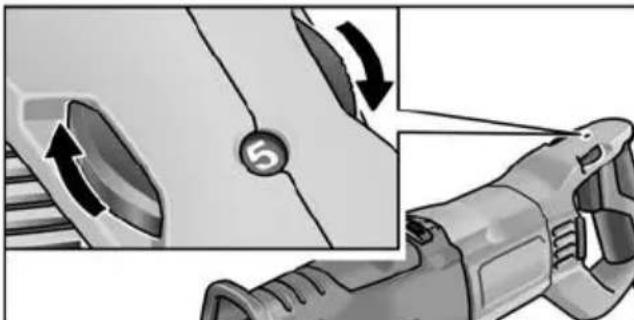 Diagram showing a mechanical component with arrows indicating motion, no text or symbols present