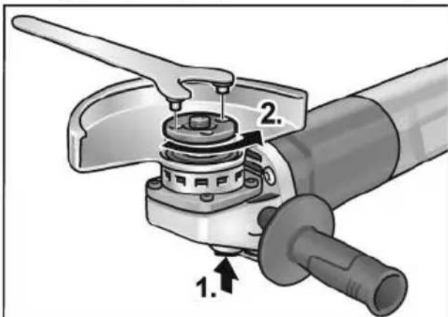 Flex LB 17-11 125 - Mocowanie/wymiana narzędzia Montaż tarczy szlifierskiej - 1