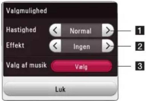 LG LHB655W - Indstilling af valg i diasshow - 1
