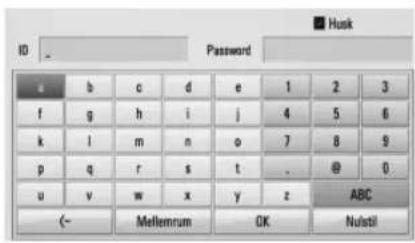 LG HB965TZ - Sådan indtaster du bruger-ID til netværk og adgangskode - 1