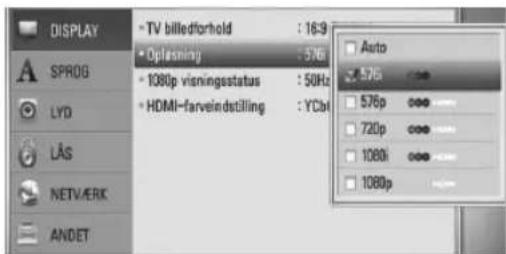 LG HB965TZ - Indstilling af opløsning - 2