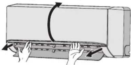 PANASONIC CU-HZ25WKE5 - Avlägsna frontpanelen Stäng den ordentligt - 1