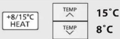 +8/15°C HEAT TEMP TEMP 15°C 8°C