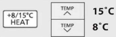 +8/15°C HEAT TEMP 15°C TEMP 8°C