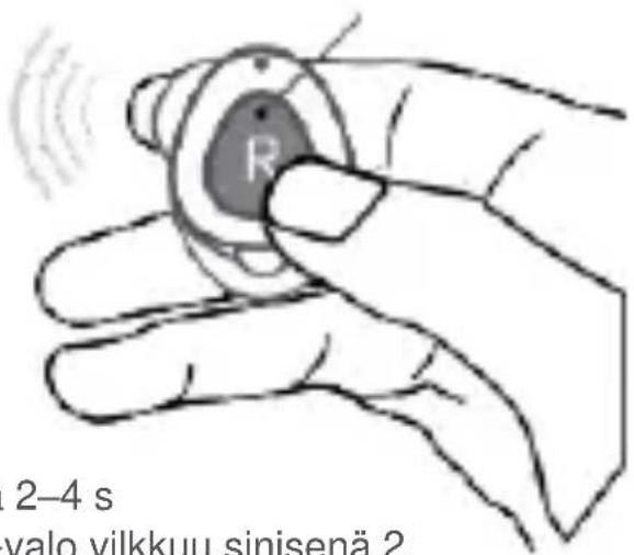 . 2–4 s valo vilkkuu sinisenä 2